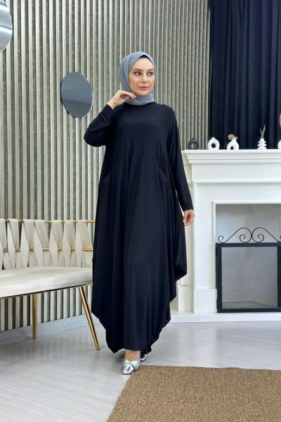 Mercan Cepli şalvarlı elbise Siyah