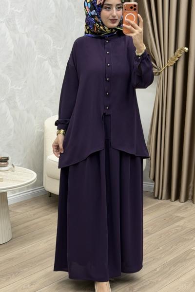 Laçin Etek Takım Mor