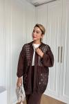 Nilüfer Pantolonlu Takım Acı Kahve