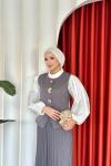 Sıla Etekli Takım Gri