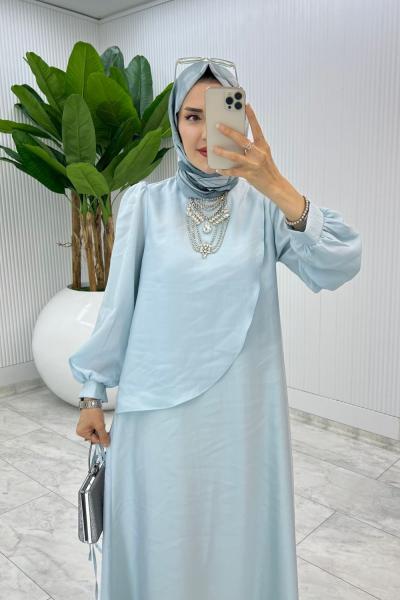 Bebe Mavi Premium Paris Elbise Tesettür Giyim