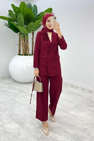 Bordo Oversize Masal Kap Tesettür Giyim