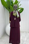 Bordo Premium Asalet Elbise Tesettür Giyim