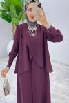 Bordo Premium Asalet Elbise Tesettür Giyim