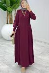 Bordo Premium Selena Elbise Tesettür Giyim