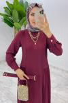 Bordo Premium Selena Elbise Tesettür Giyim