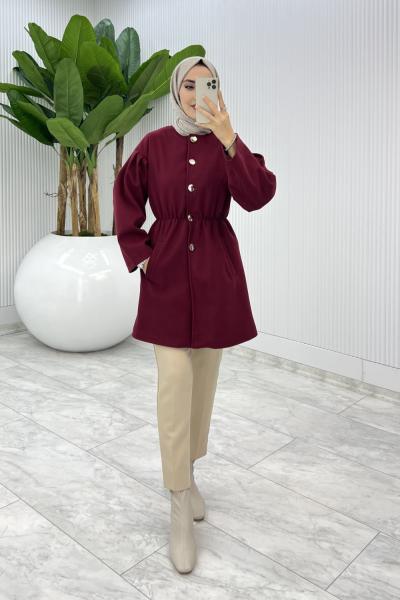 Bordo Yelda Kaşe Tesettür Giyim