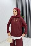 Bordo  Zeyzey Takım Tesettür Giyim