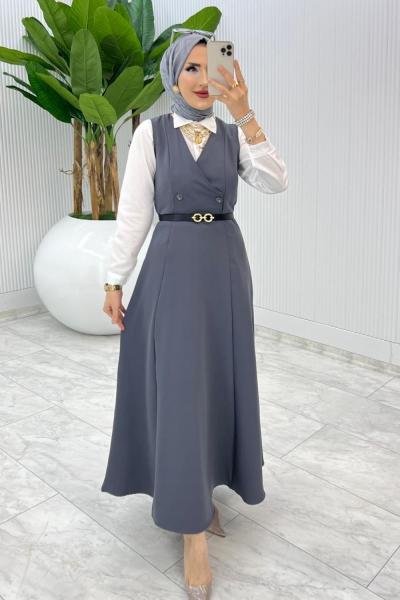 Gri Hazen Jile Tesettür Giyim
