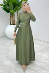 Haki Premium Selena Elbise Tesettür Giyim