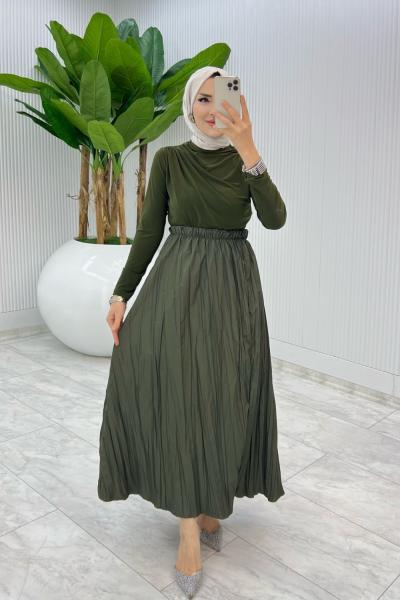 Haki Züleyha etek  Tesettür Giyim