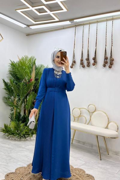 İndigo Ayperi Elbise Tesettür Giyim
