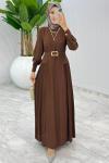 Kahve Premium Selena Elbise Tesettür Giyim