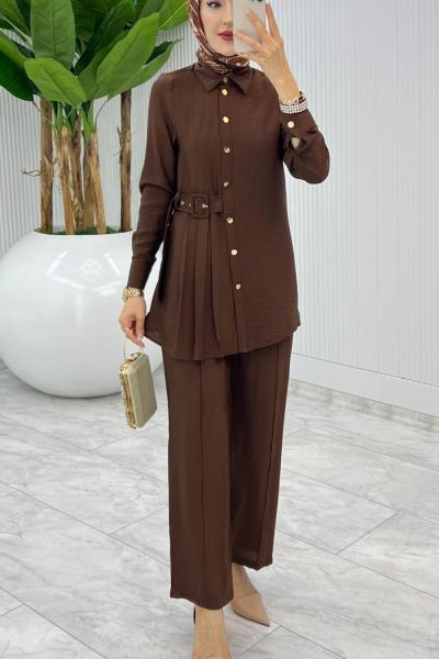Kahve Premium Vildan Takım Tesettür Giyim