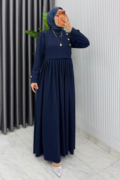 Lacivert Burgu Sinem Elbise Tesettür Giyim