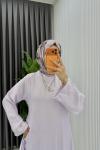 Lila Cansu Müslin Kumaş Tesettür Takım