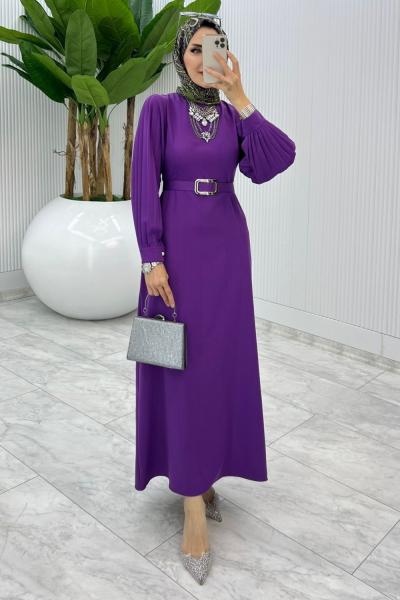 Mürdüm Kalem Elbise Tesettür Giyim