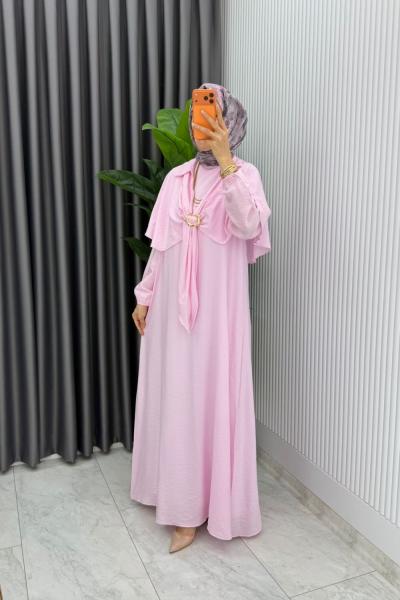 Pembe  Premıum Ceylan Elbise Tesettür Giyim