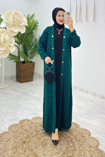 Petrol Sıla Triko Takım Tesettür Giyim