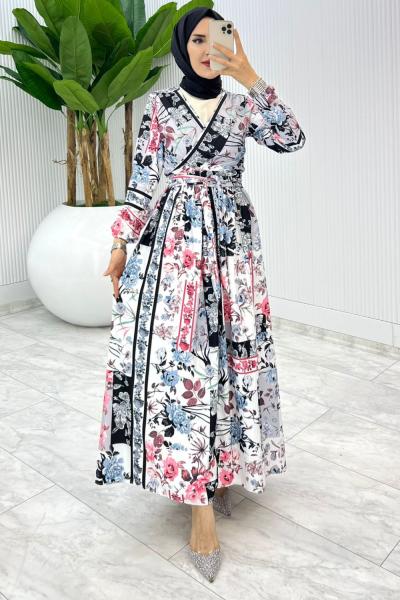 Siyah Etnik Etek Takım Tesettür Giyim