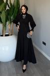 Siyah Meşk Abaya Takım Tesettür Giyim