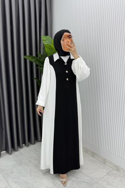 Siyah  Premıum  Aden ELbise Tesettür Giyim