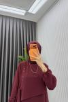 Vişne Ceyşan Elbise Premium Seri Tam Boy Tesettür Giyim