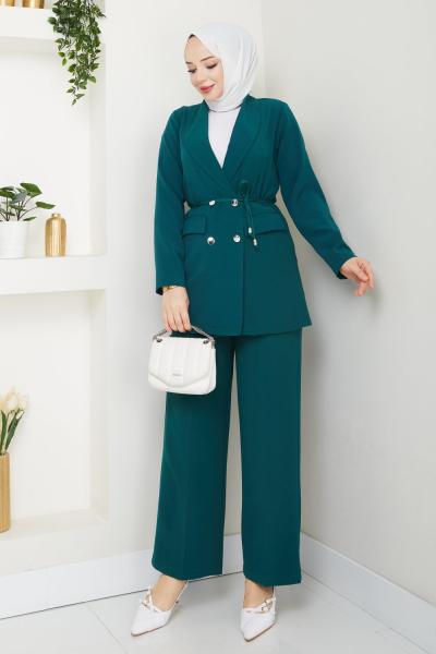 Zümrüt Modaceket Takım Tesettür Giyyim