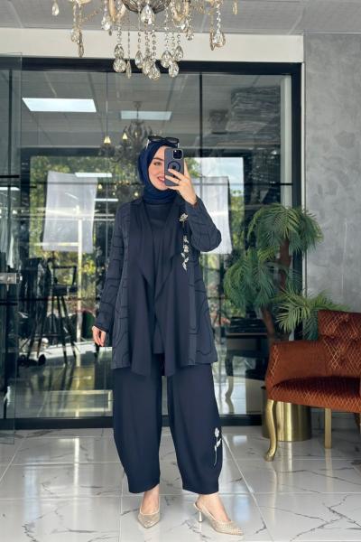 Aliye Üçlü Takım Lacivert