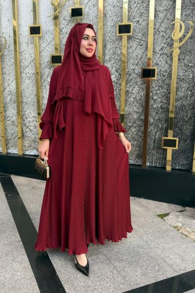 Dubai Abaya Bordo