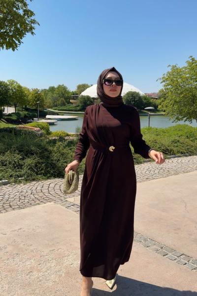İlay Elbise Kahverengi