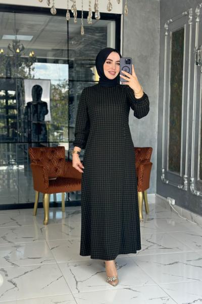 Kazayağı Elbise-Haki