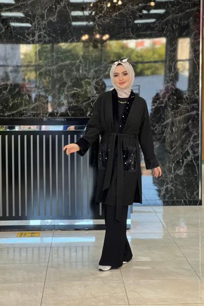 Karel Süet Etek Takım-Siyah