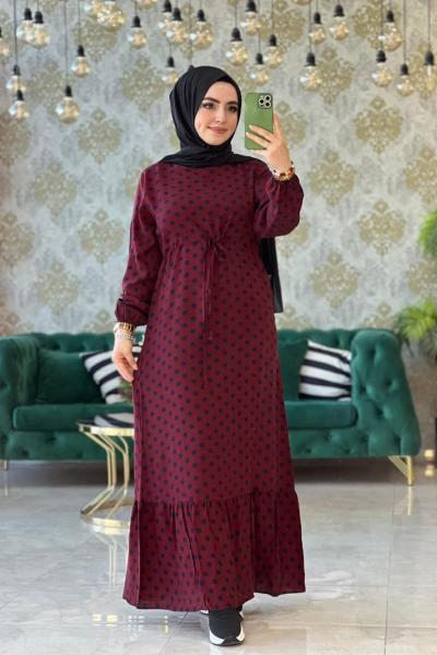 Melike Elbise Bordo