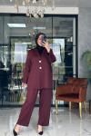 Modern Ceket Takım Bordo