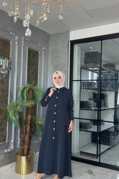 Yeşim Elbise Lacivert