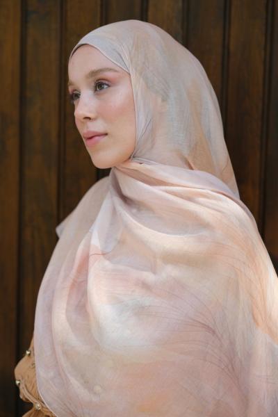 Bloomi Desen Soft Pamuk Şal BEJ