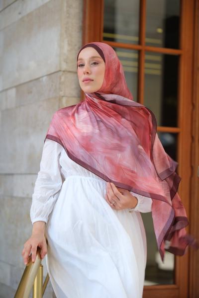 Bloomi Desen Soft Pamuk Şal Bordo