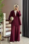 Monela Ceket Takım  Bordo