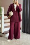 Monela Ceket Takım  Bordo