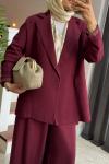 Monela Ceket Takım  Bordo