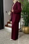 Monela Ceket Takım  Bordo