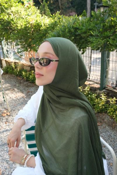 Müslin Pamuk Şal Zümrüt