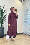 10750 Şelale Uzun Tunik Mürdüm