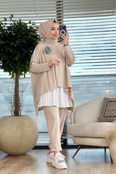 1101 Roks Takım Bej