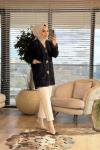 140413 Angora Sim Ve Düğme Detaylı Hırka Siyah