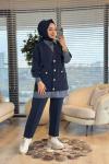 1405 Gömlek Üstü Yelek Detaylı Takım Lacivert