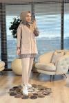 1405 Gömlek Üstü Yelek Detaylı Takım Bej