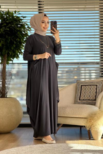 1686 Tuğçe Elbise Antrasit