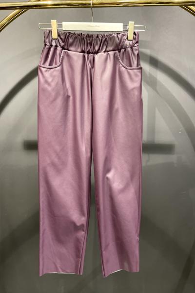 18135 Deri Pantolon Mürdüm